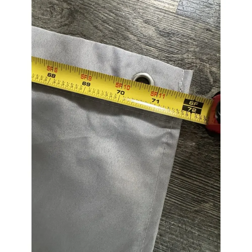Set Of 2 Shower Curtains, Wavy Line Abstract Modern Striped Gray White 72wx83L